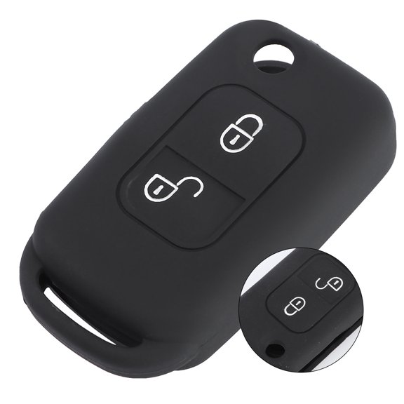 LOLIPPYY Silicone Car Key Cover Black for 2 Button Remote Prevents and Liquid Damage