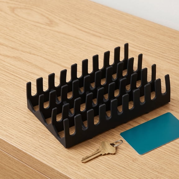 LOLIPPYY Silicone Multi Purpose Tray Black Elevated Mailbox Insert with Waterproof Anti Slip Design