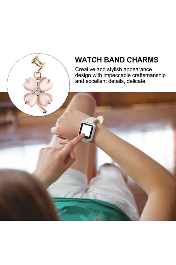 Silicone Watch Band Charm with Adorable Alloy Decoration, 1 Piece Accessory Compatible with Smartwatches and Fitness Trackers