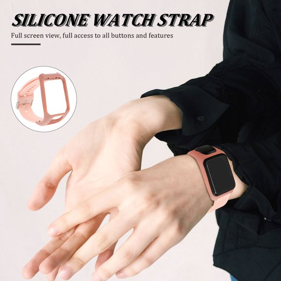 LOLIPPYY Adjustable Pink Silicone Watchband, Full Access to Buttons, Personalize Your Style