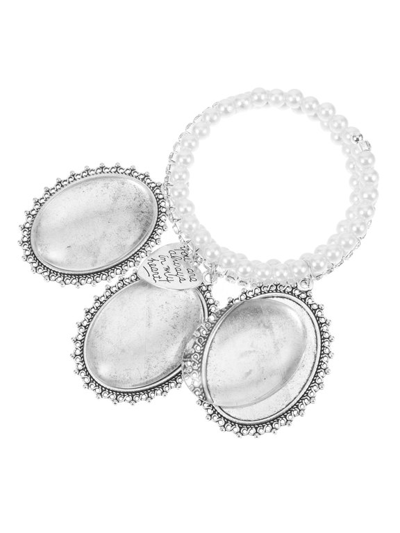 Silver Bouquet Photo Frame Charms for Weddings Memorial Keepsake