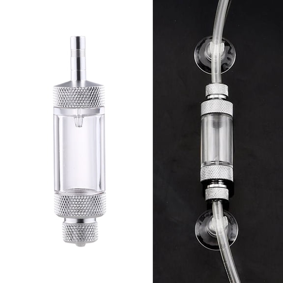 LOLIPPYY Silver CO2 Bubble Counter for Aquarium Use Essential Measurement Device with Check Valve and Diffuser 1 Count