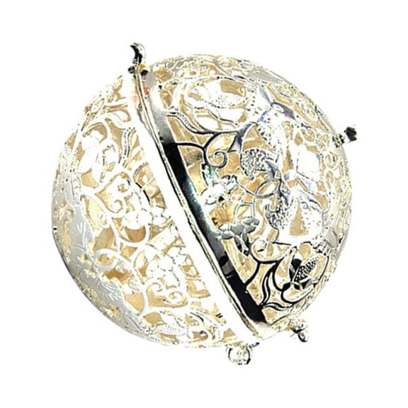 LOLIPPYY Silver Copper DIY Pendant Necklace Oil Diffuser Holder with Hanging Design for Solid Essential Oils Storage