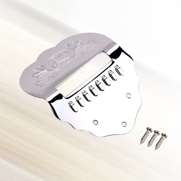 LOLIPPYY Silver Mandolin Tailpiece Bridge for Music Performance with Improved Tone 1Pack
