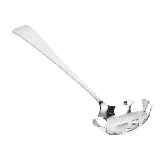 LOLIPPYY Silver Metal Pasta Spoon with Teeth Multipurpose Stainless Steel Spaghetti and Noodle Server