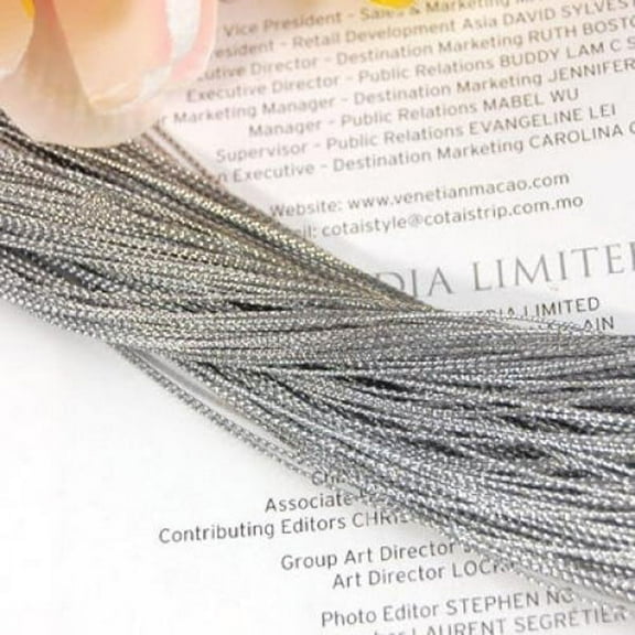 LOLIPPYY Silver Metallic Jewelry String Cord 100 Yard for Beading Necklaces and Bracelets