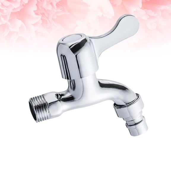 LOLIPPYY Silver Zinc Alloy Water Tap for Washing Machines with Universal Interface Durable Design 1 Count