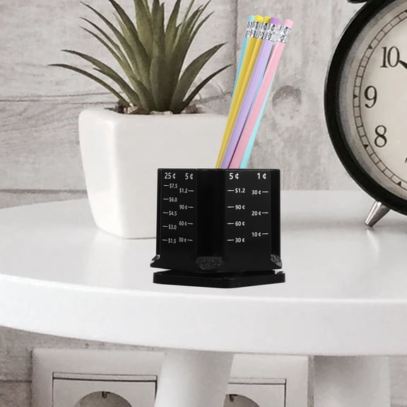 LOLIPPYY Simple Coin Organizer with Coins Holder Black Plastic for Adults 1Pack