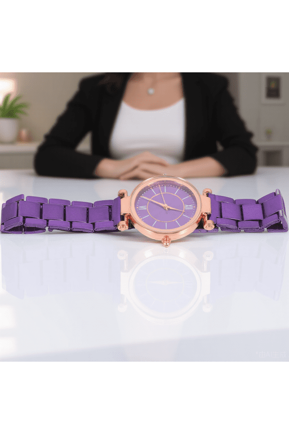 Women's Simple Round Watch with Adjustable Strap, 1 Pack, Stylish Everyday Casual Timepiece