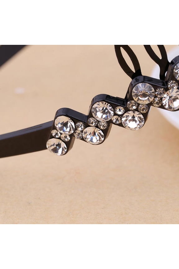 Simple White Rhinestone Hairband Toothed Comb Headband for Stylish Everyday and Party Wear