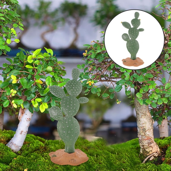 LOLIPPYY Green Plastic Simulated Cactus Figurine Artificial Plant Decor for Car and Tabletop