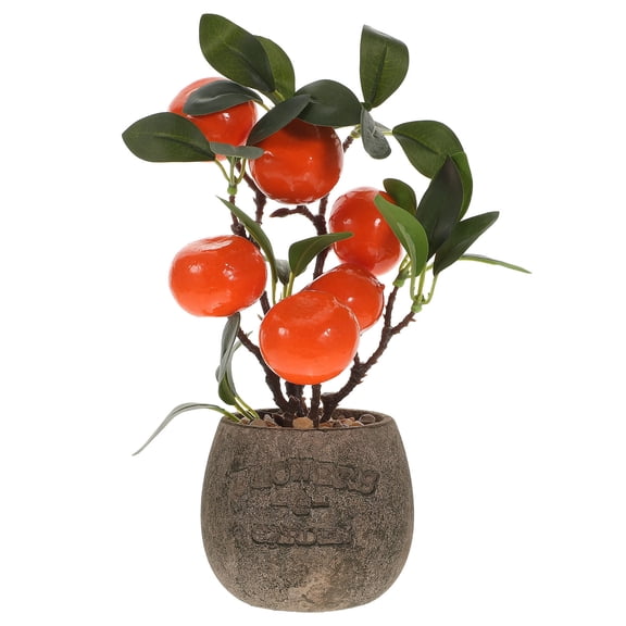 LOLIPPYY Multi-Color Artificial Orange Bonsai Tree Decor for Home and Office, Simulated Fruit Decoration