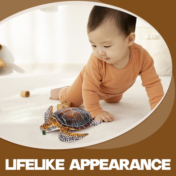 LOLIPPYY Simulation Brown Turtle Figurine Lightweight Plastic Animal Model Decorative Small Animal Sculpture
