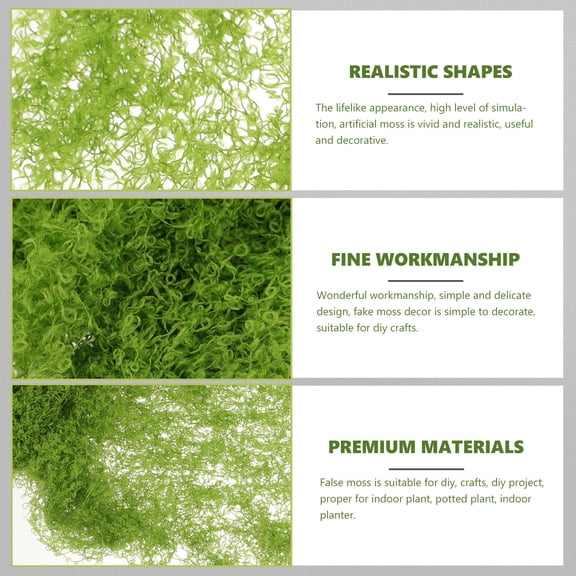 LOLIPPYY Simulation Moss Decor Light Green Artificial Moss for Indoor Plants and Crafting
