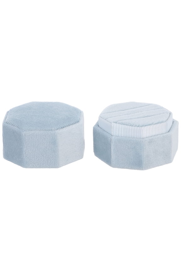 Sky Blue Keepsake Ring Box Premium Velvet Interior for Wedding Day Storage