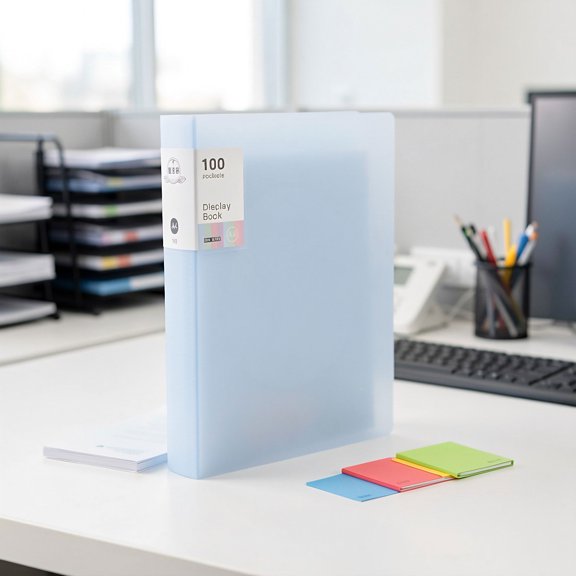 LOLIPPYY Sky-Blue Waterproof Document Binder for Office Filing and Business Proposals