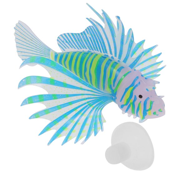 LOLIPPYY Sky Blue Silicone Fish Tank Decoration Realistic Glowing Artificial Fish Figure