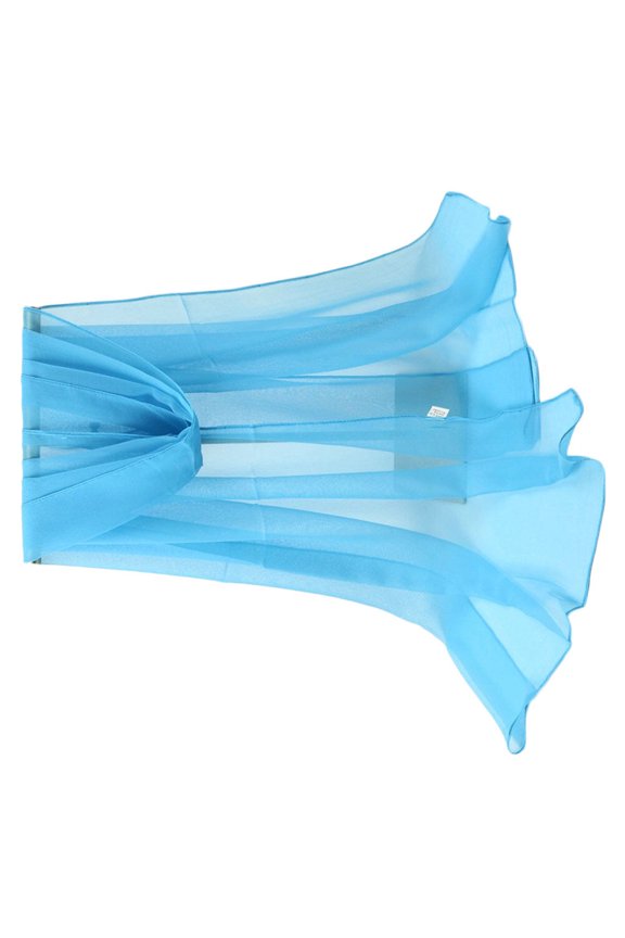 Sky Blue Solid Color Sunscreen Scarf Dual Shawl Made from Premium Polyester Fiber