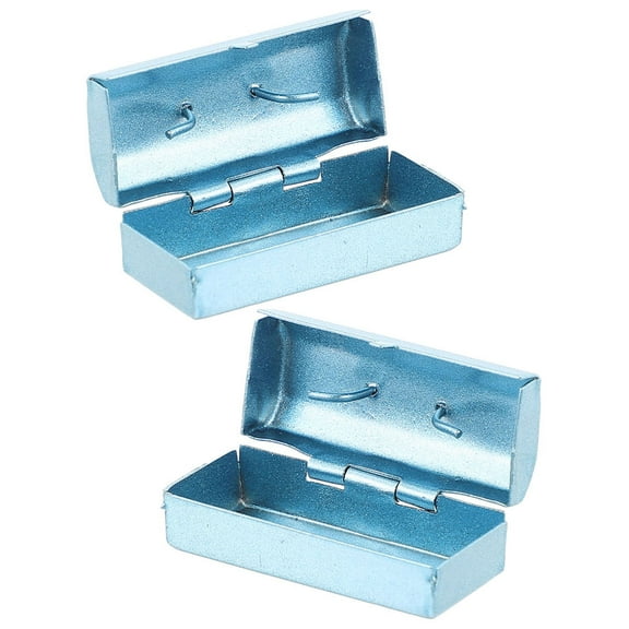 LOLIPPYY SkyBlue Miniature Tool Box Accessories Set for Kids Playing, Iron Decor for Doll House and Photo Props
