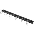 thumbnail image 1 of LOLIPPYY Black Metal Wall Mounted Sliding Rail with 6 Hooks, Space-Saving Clothes Hanger Rack for Organized Storage, 1 of 8