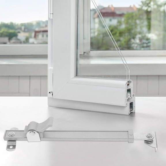 LOLIPPYY Sliding Window Lock Security with Adjustable Design for Home Use Silver Aluminum Alloy 6.3 Inches