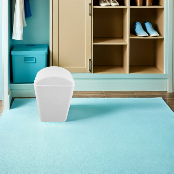 LOLIPPYY Slim White Plastic Kitchen Trash Can with Swing Lid - Space-Saving Garbage Bin for Home Use