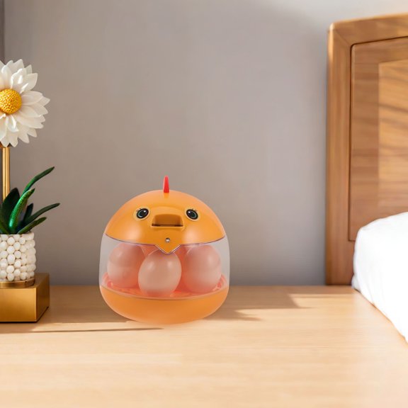 LOLIPPYY Small 5 Egg Incubator Brooder with Transparent Cover and Quiet Automatic Turning System