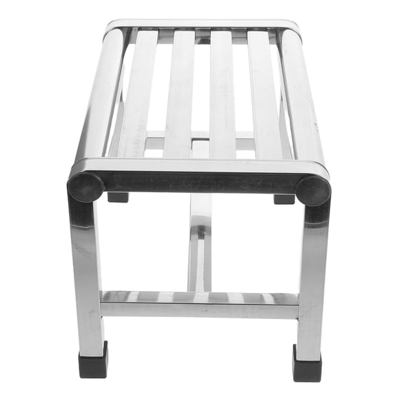LOLIPPYY Small Bathroom Bench Stainless Steel with Non Slip Pads Portable Shower Footrest