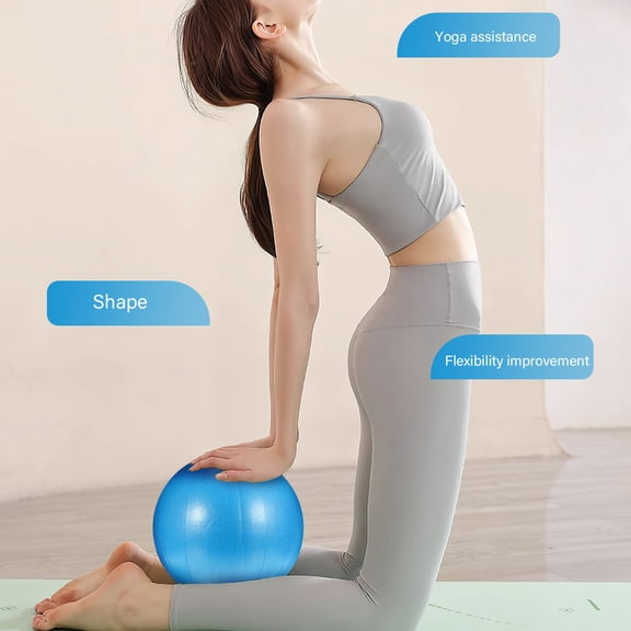 LOLIPPYY Small Blue Exercise Ball for Stability Training Portable Yoga Accessory with Non Slip Texture