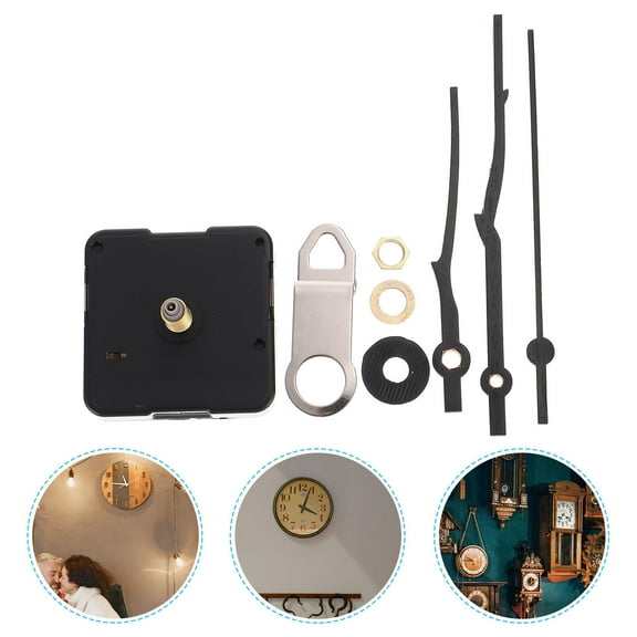 LOLIPPYY Black Small Wall Clock Movement Mechanism for Wood Craft Projects, 1 Set Replacement Parts