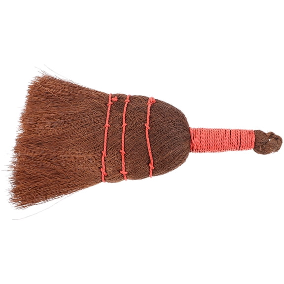 LOLIPPYY Small Household Palm Fiber Broom Manual Desktop Dust Duster with Lanyard for Easy Storage