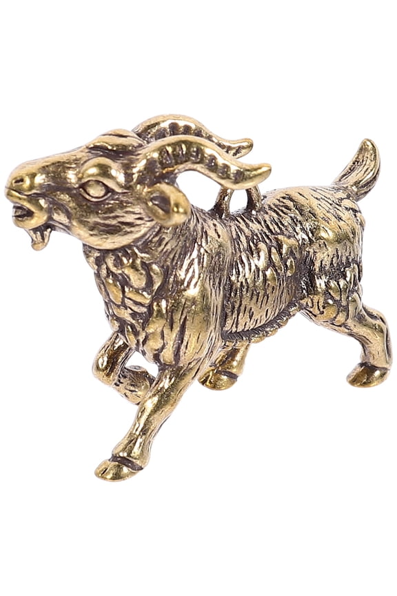 Small Keychain Brass Goat Keychain Golden 1Pcs Decoration for Gifting and Collecting