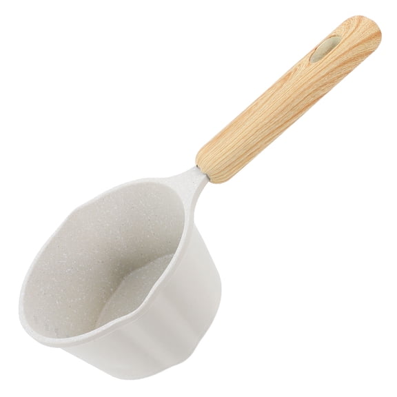 LOLIPPYY Small Kitchen Saucepan With Pour Spout Nonstick Cooking Pot White 1Set