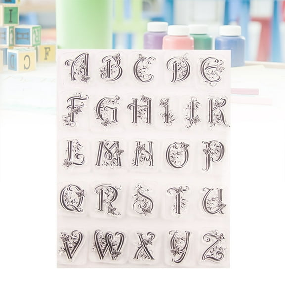 LOLIPPYY Small Alphabet Letter Stamps for Clay Crafting Clear Stamps for Hobbyists Multi Card Making 1 Piece