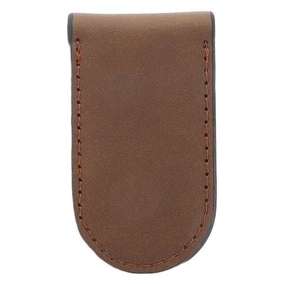 LOLIPPYY Brown Small Money Clip with Stylish PU Design, 1 Piece Card Holder for Daily Use and