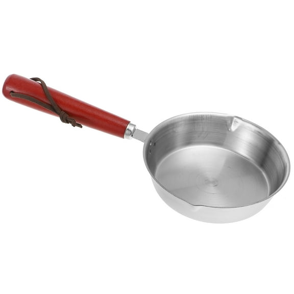 LOLIPPYY Small Plated Silver Frying Pan for Eggs Nonstick Oil Heating Pan with Handle