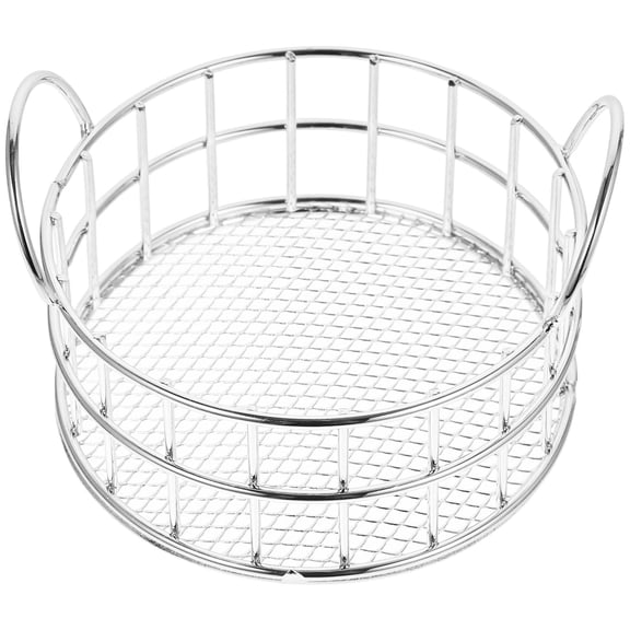 LOLIPPYY Small Plated Silver Metal Basket Versatile Storage Holder for Home and Office