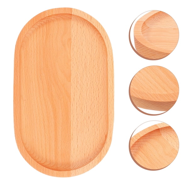 LOLIPPYY Small Light Brown Beech Wood Serving Tray 1 Piece Perfect for Friends Barbecue and Outdoor Gatherings