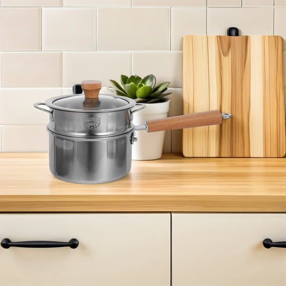 LOLIPPYY Small Stainless Steel Milk Pan with Handle for Simmering Sauces and Heating Milk