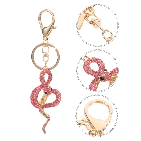 LOLIPPYY Snake Key Ring Pink Retro Design 1Set Key Holder for Women and Girls