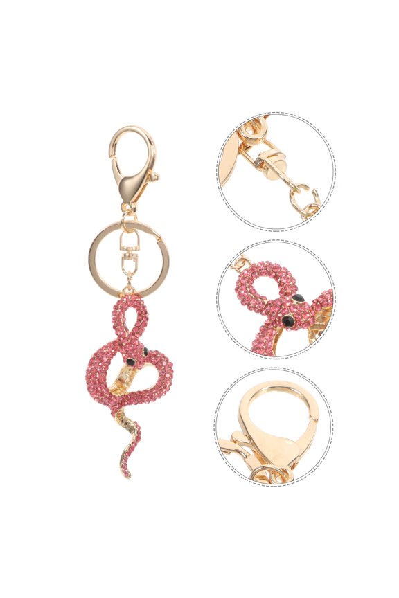 Snake Key Ring Pink Retro Design 1Set Key Holder for Women and Girls