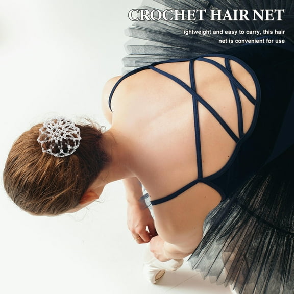 LOLIPPYY Handmade Crochet White Hair Bun Cover for Women, 1 Piece Performance Accessory