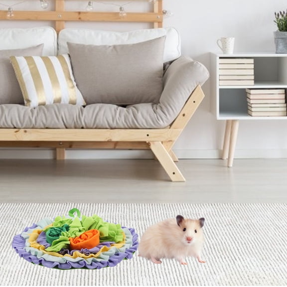 LOLIPPYY Snuffle Mat for Small Animals Multi Plush Game Mat for Rabbits 1 Set