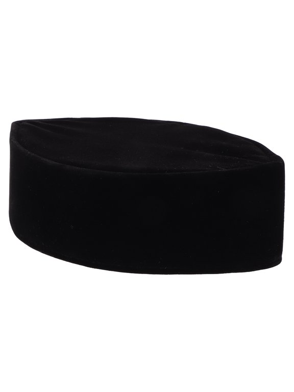 Soft Black Velvet Hat Stylish Comfortable for Islamic Prayer