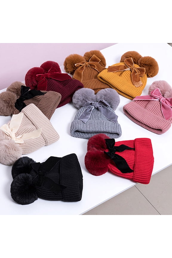 Winter Beanie Hat Soft and Comfortable with Handmade Crochet Bowknot Design for Cold Weather