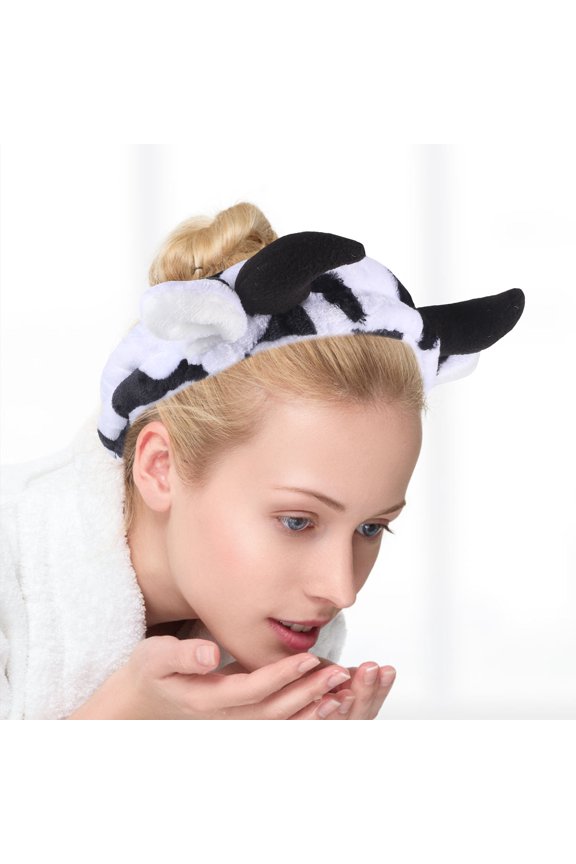 Soft Flannel Makeup Headband for Face Cleaning Bath and Spa with Cute Design