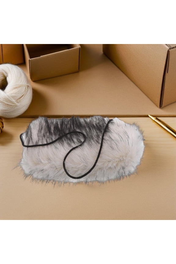 Soft Furry Plush Hand Muff Warmer Pouch with Neck Strap for Cold Weather