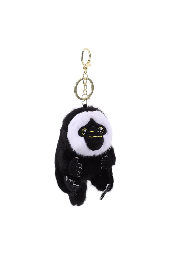 Soft PP Cotton Monkey Keychain in Black for Decorative Bag Pendant Or Backpack
