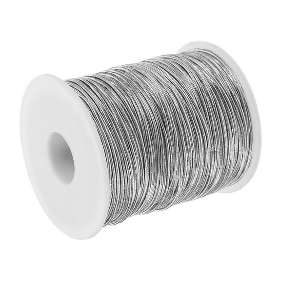 LOLIPPYY Soft Plated Silver Stretch String Cord for Jewelry Crafting Adjustable Length Elastic Thread