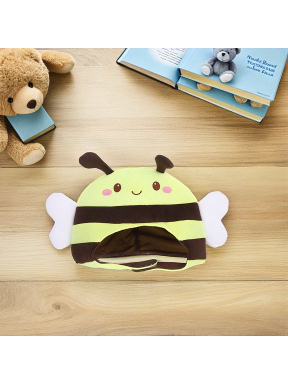 Soft Plush Bee Costume Accessories Yellow Full Head Cap for Party and Photo Prop Use